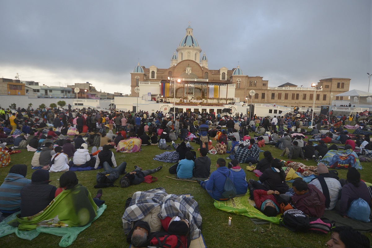 Vista del Campo Mariano, ubicado en la parte posterior de la Iglesia de El Quinche. Foto Alfredo Cardenas